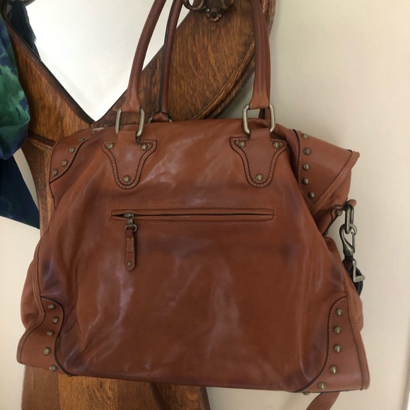 Be&D all leather double handle large satchel - Picture 2 of 4
